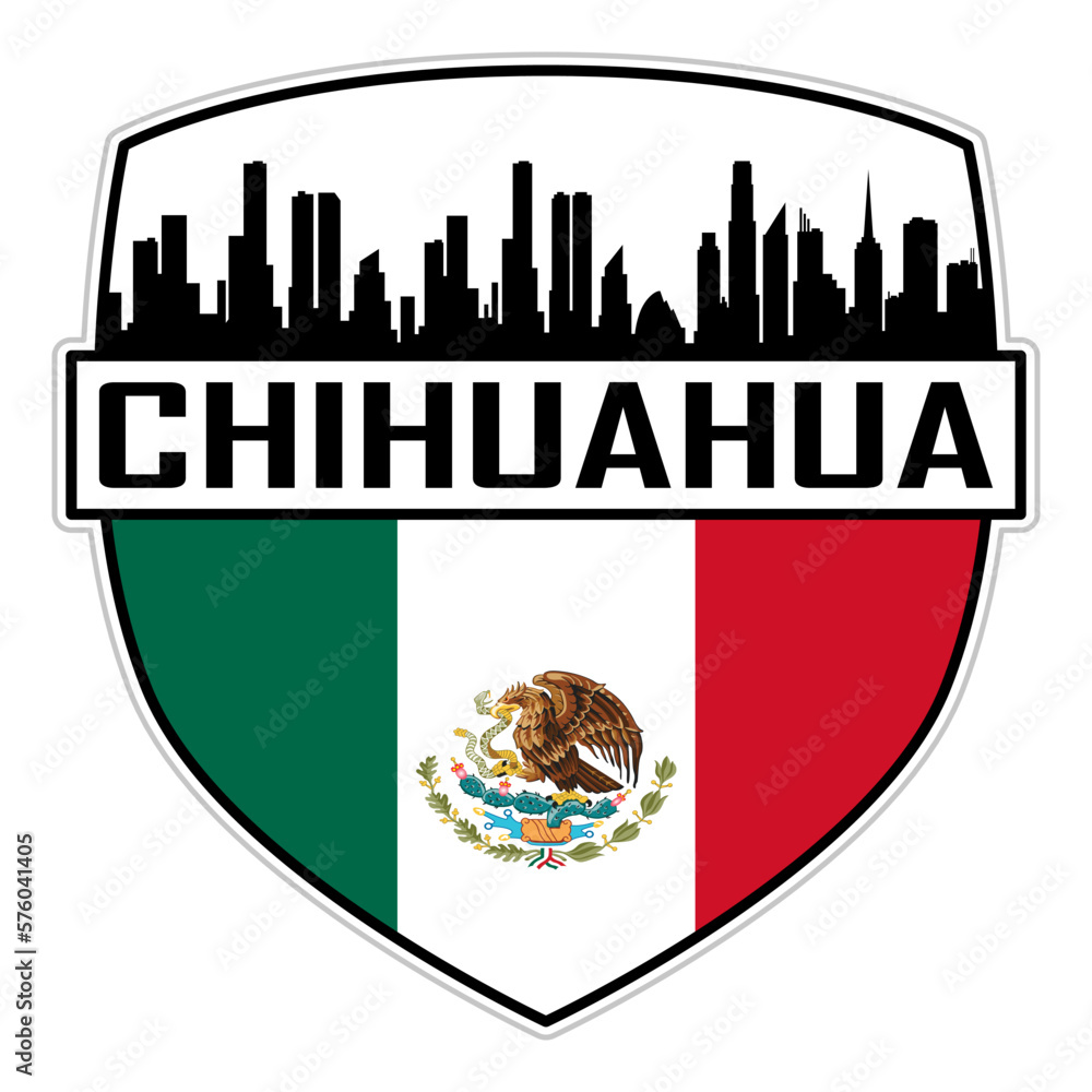 Chihuahua Mexico Flag Skyline Silhouette Chihuahua Mexico Lover Travel