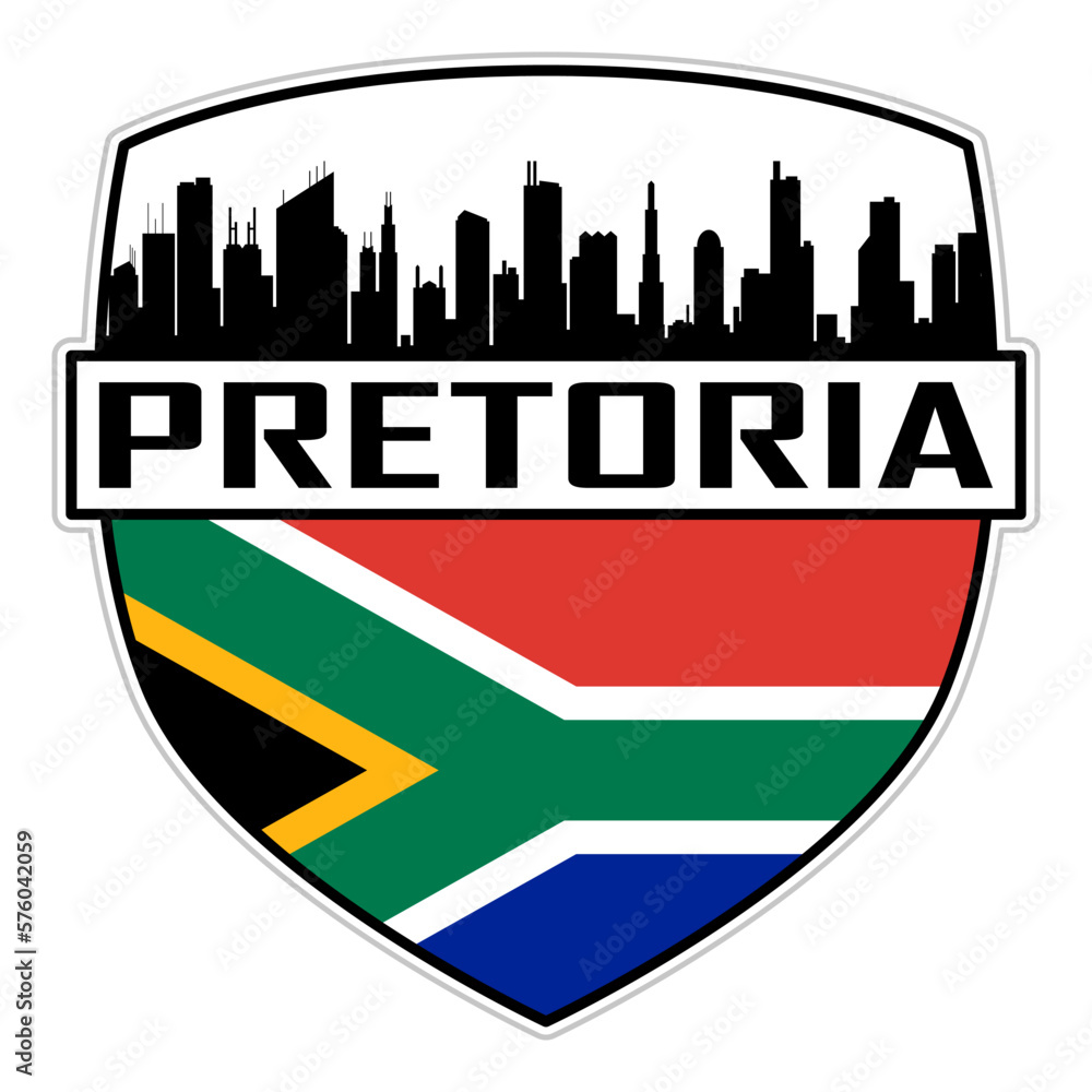 Pretoria South Africa Flag Skyline Silhouette Pretoria South Africa