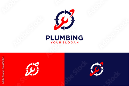 plumbing logo design with repair