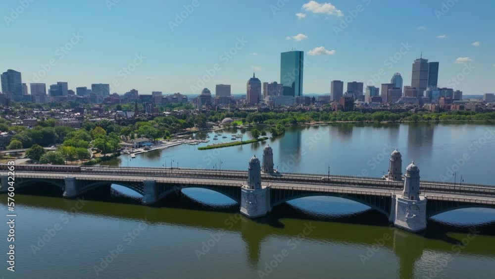 Boston modern city skyline including Financial District, Back Bay and Cambridge Kendall Square, with Longfellow Bridge cross over Charles River in Boston, Massachusetts MA, USA. Boston modern city skyline including Financial District, Back Bay and Cambridge Kendall Square, with Longfellow Bridge cross over Charles River in Boston, Massachusetts MA, USA.