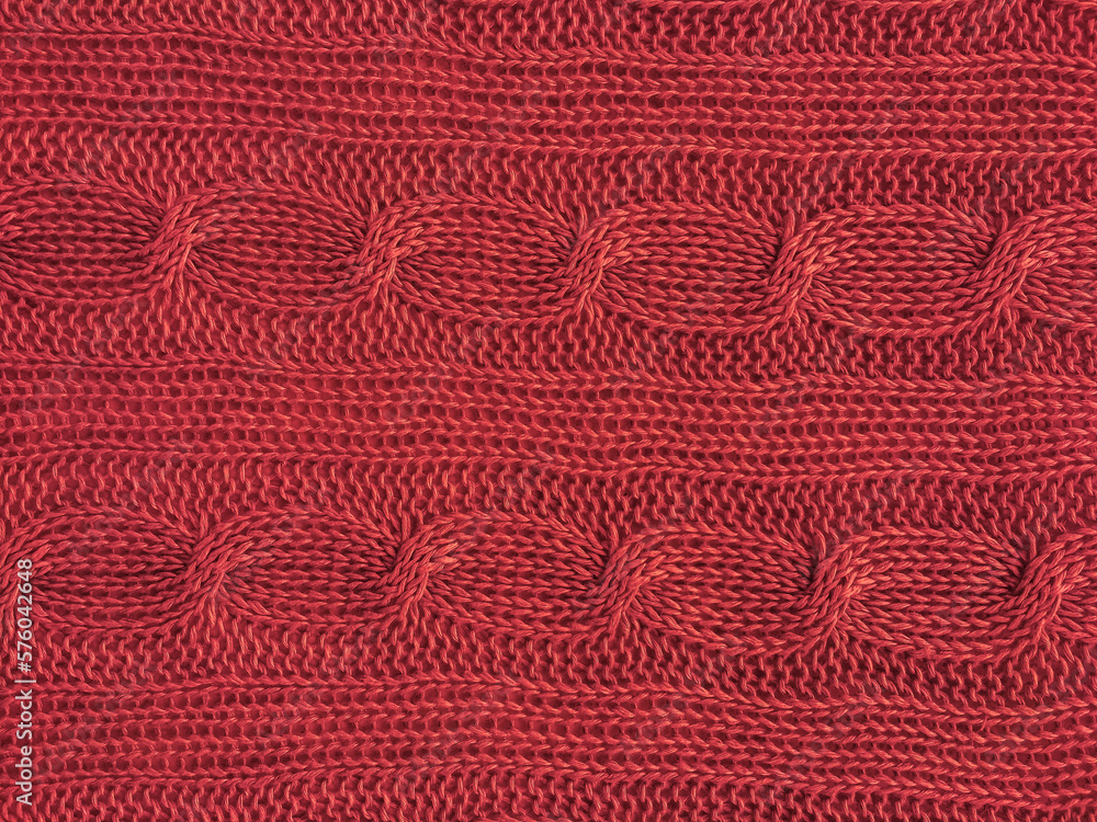 Handmade knitting texture with detail woven threads.