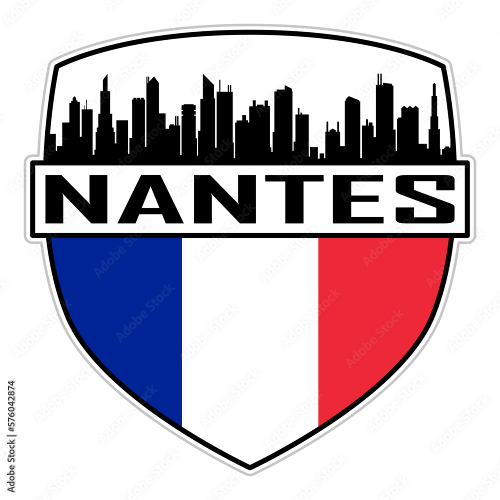 Nantes France Flag Skyline Silhouette Nantes France Lover Travel