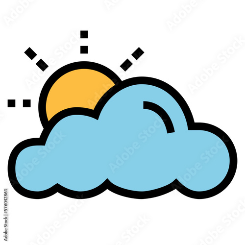 cloudy filled outline icon style