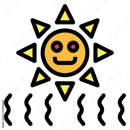uv rays filled outline icon style