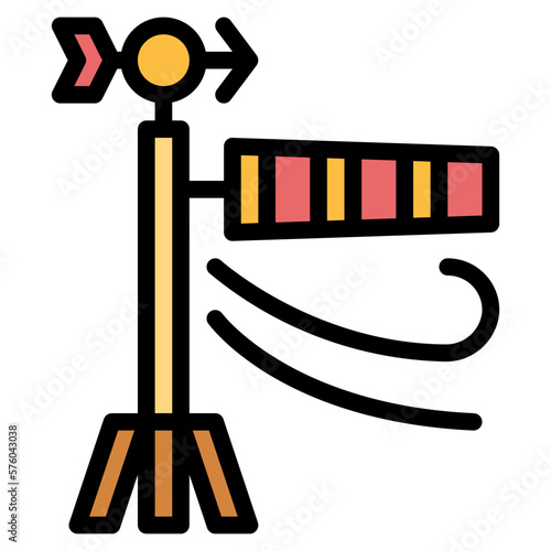 windsock filled outline icon style