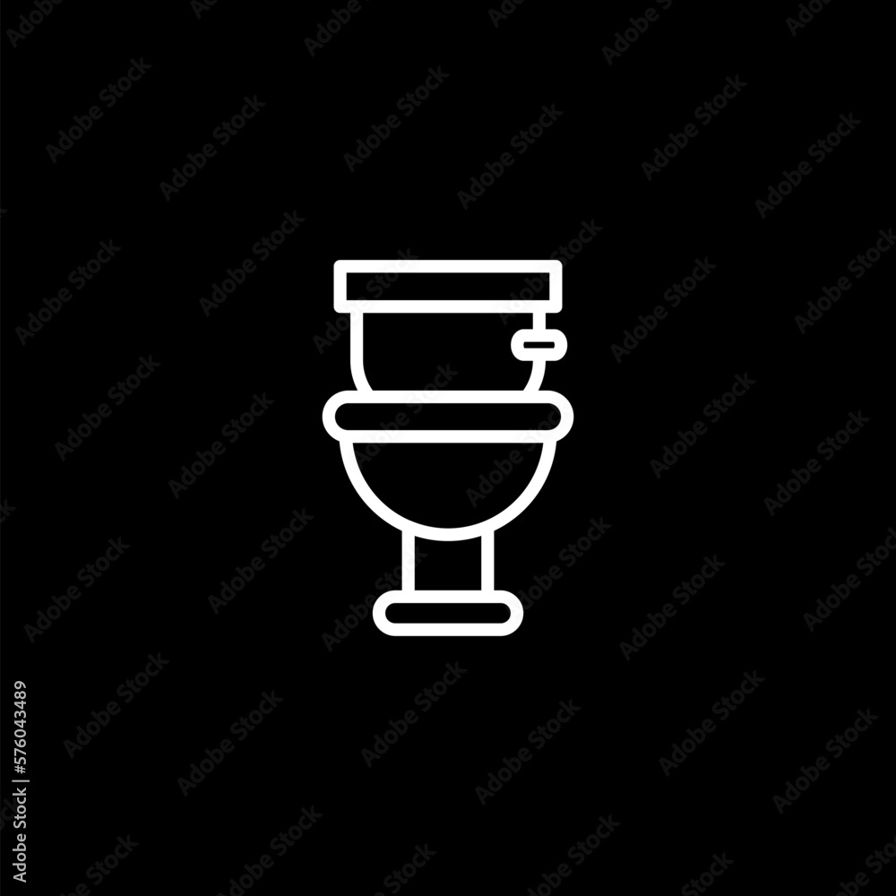 Line Toilet bowl icon isolated on black background. Line Toilet bowl icon isolated on black background.
