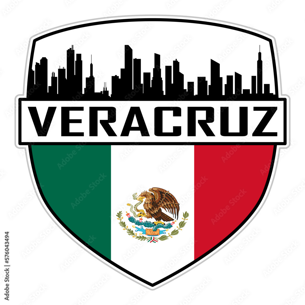 Veracruz Mexico Flag Skyline Silhouette Veracruz Mexico Lover Travel