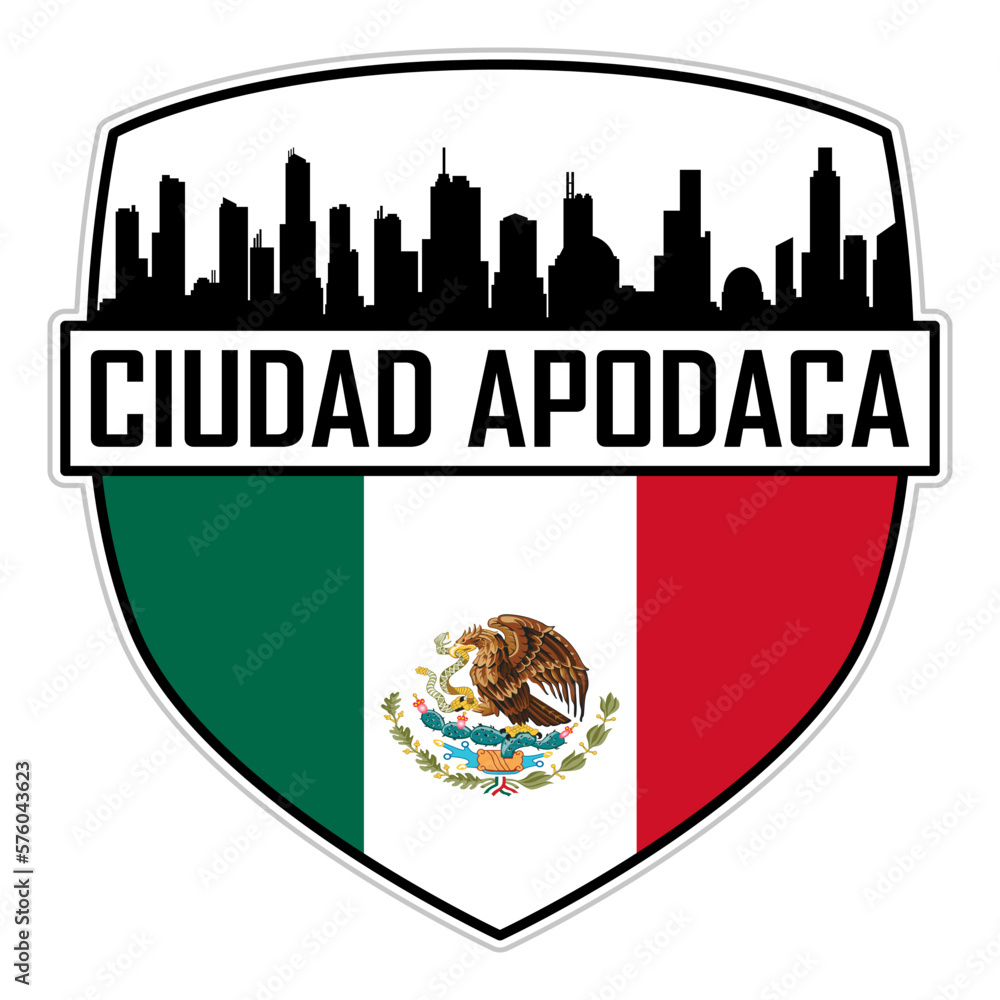 Ciudad Apodaca Mexico Flag Skyline Silhouette Ciudad Apodaca Mexico