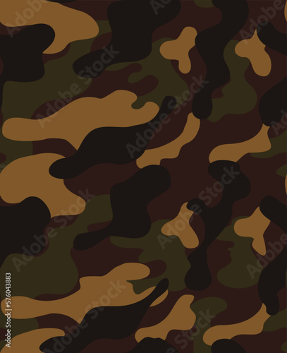 
Military background camouflage brown green pattern, army disguise texture, shape seamless print.