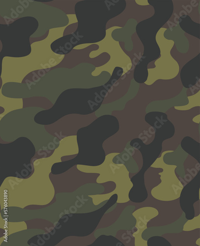 
Army green camouflage pattern, disguise texture, modern background. Ornament.