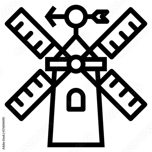 windmills line icon style