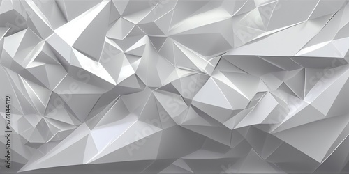 Abstract white surface with geometric relief, generative AI