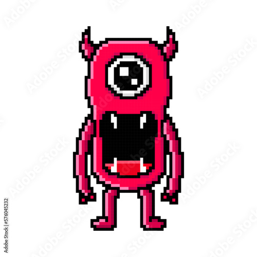 Pixel art angry illustration monster design kawaii