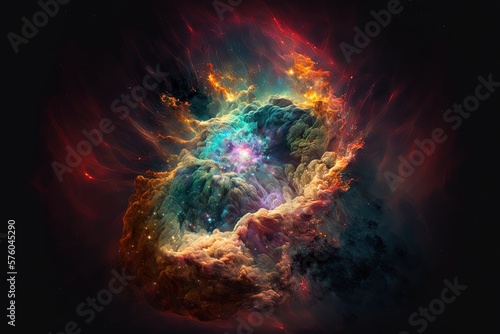 Tableau sur toile Abstract space endless nebula spiral galaxy background