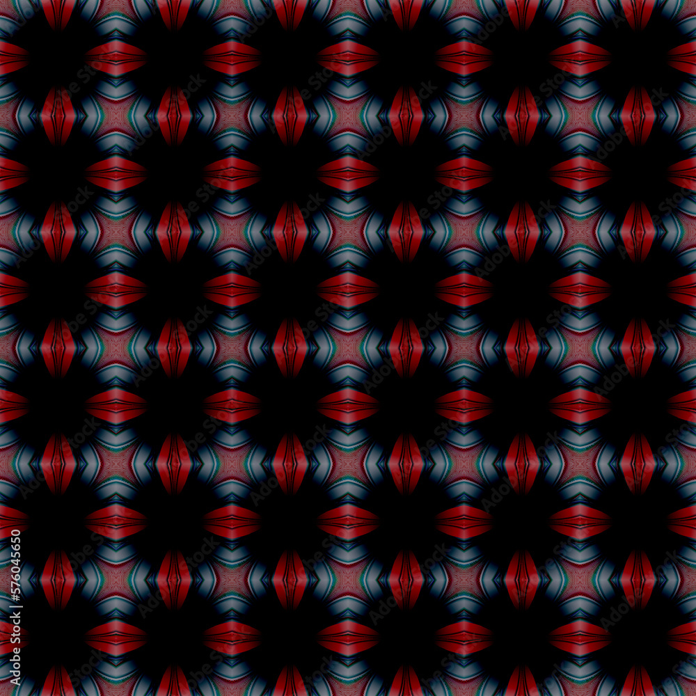 Fototapeta premium fractal glass square repeat tile glowing kaleidoscope glow pattern symmetrical