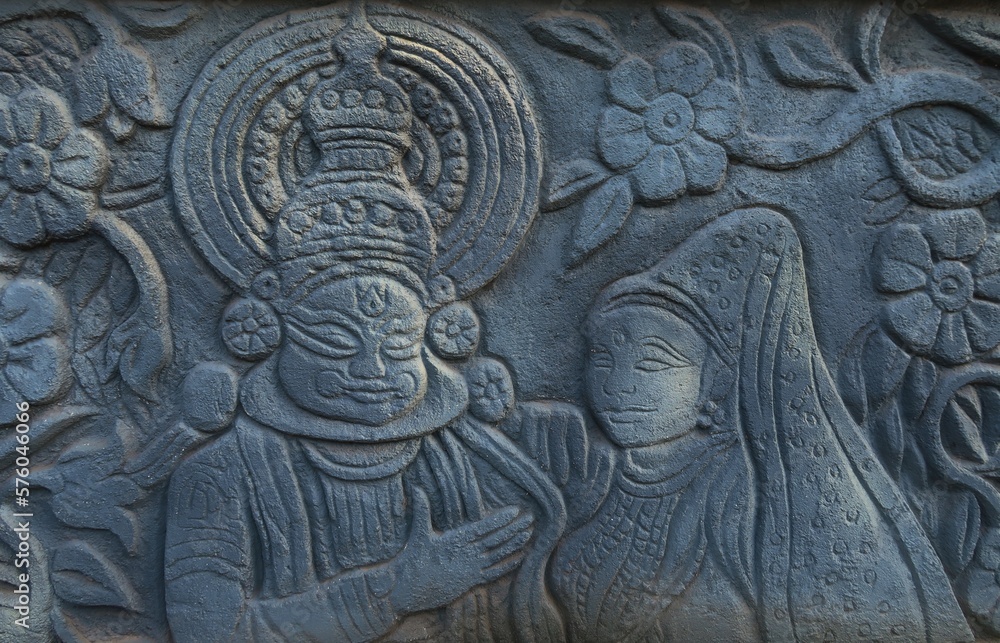 classical art Kathakali in cement sculpture work