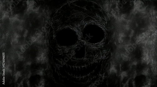 Background with scary face on the wall, horror texture for background Generative AI