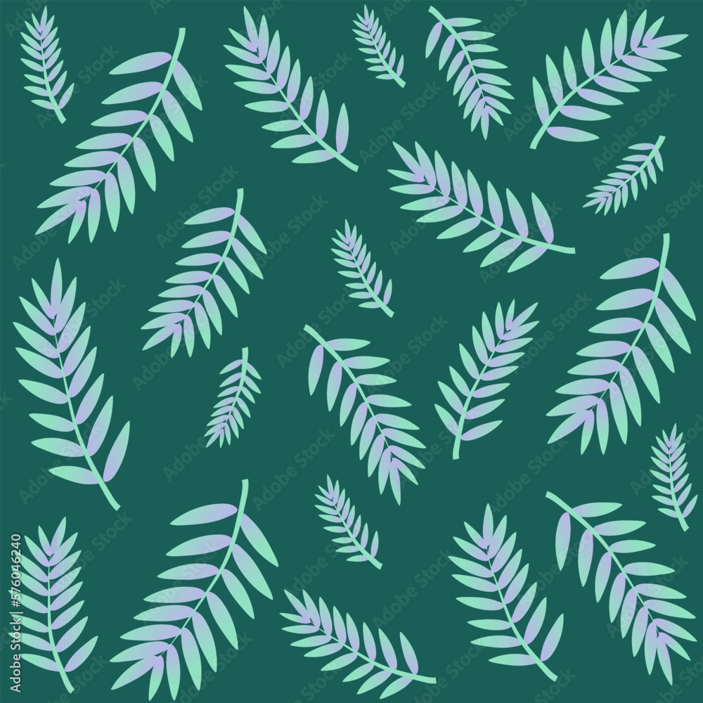 Seamless vector floral pattern with spring delicate twigs, plants