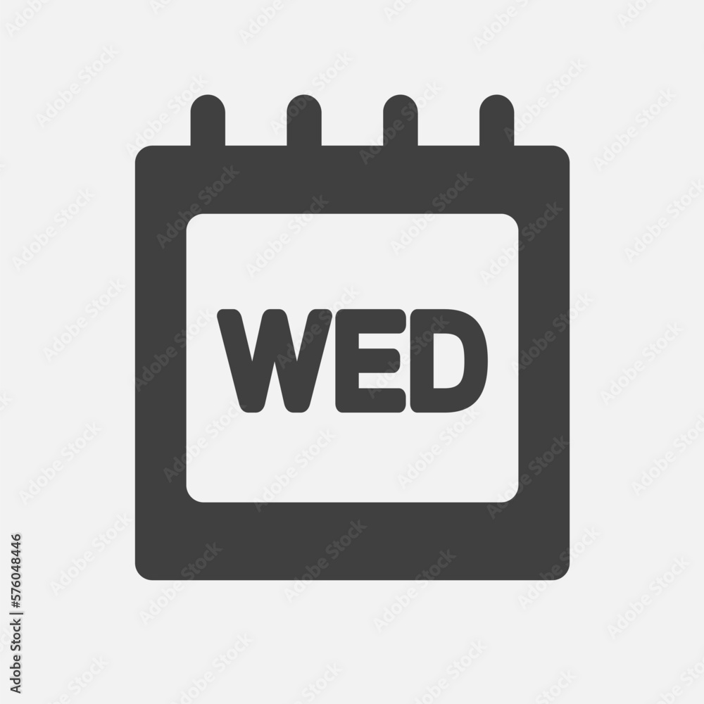 Template icon page calendar, day of week Wednesday Template icon page calendar, day of week Wednesday