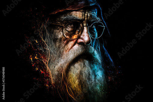 old wise fictional wizard photo
