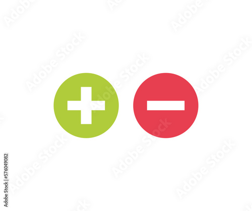 Plus and minus sign set logo design. Plus, minus, mathematics symbols on a white background vector design and illustration. 