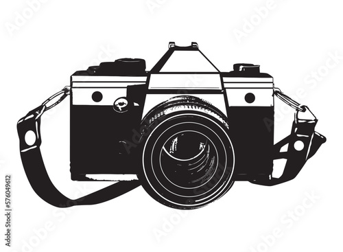 camera silhouette  on white