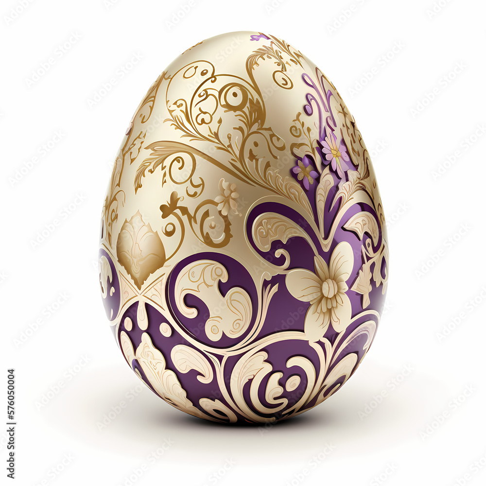 Easter egg isolated on white. Generative AI Easter egg isolated on white. Generative AI