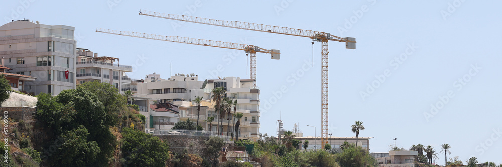 Obraz premium Construction of luxury hotels and complexes on coast