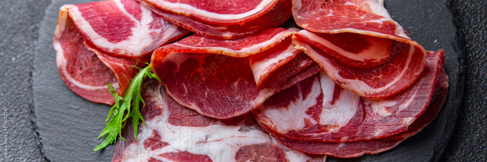 Ταπετσαρία coppa cured meat sausage pork neck meal food snack on the table copy space food