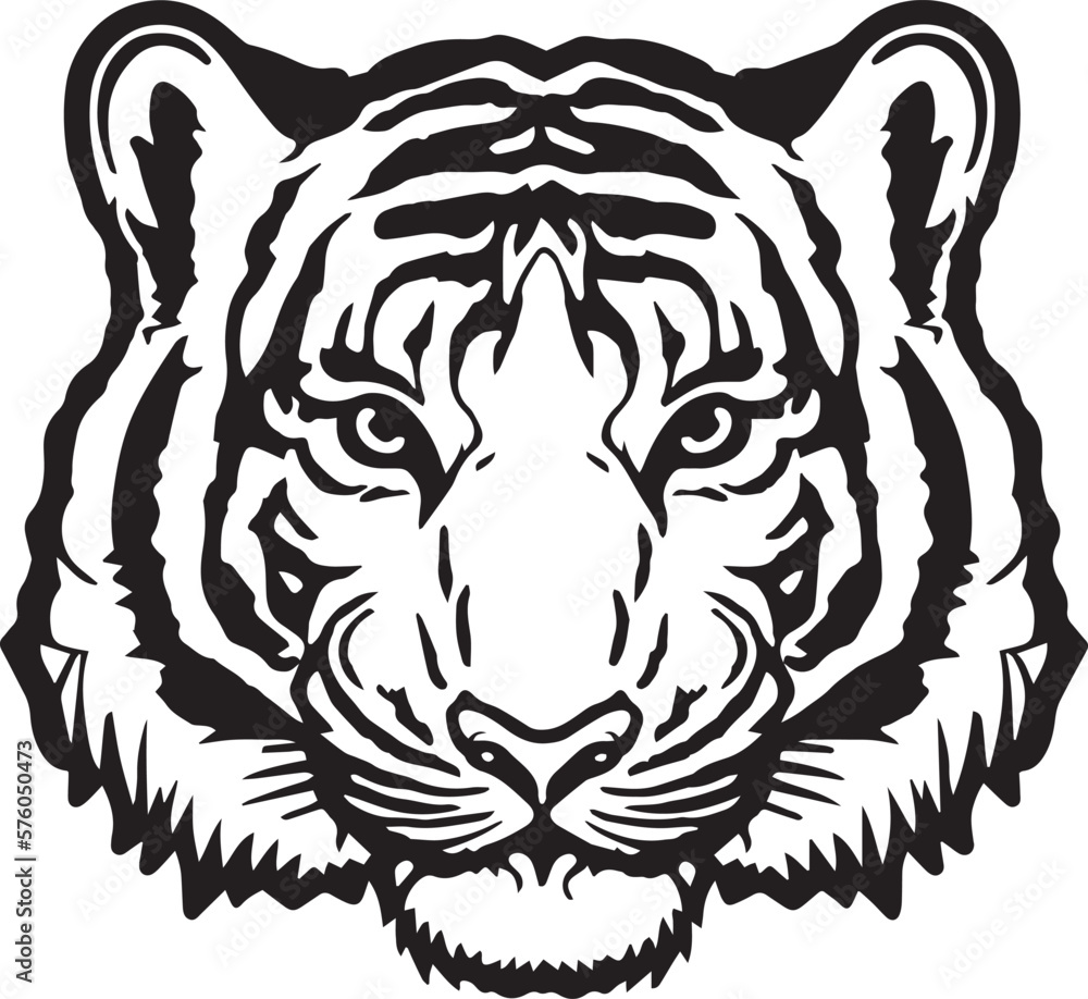 Tiger head, Tiger face, EPS Vector Illustration Stock Vector | Adobe Stock