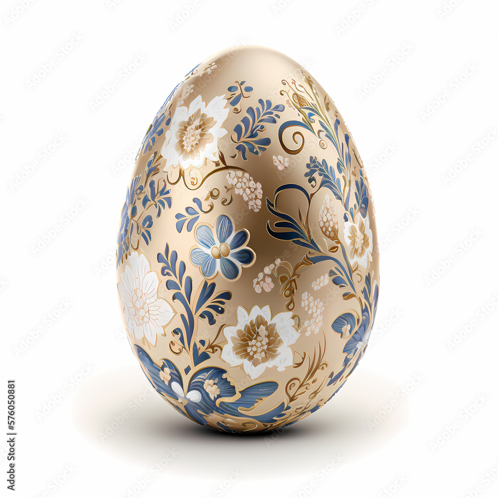 Easter egg isolated on white. Generative AI Easter egg isolated on white. Generative AI
