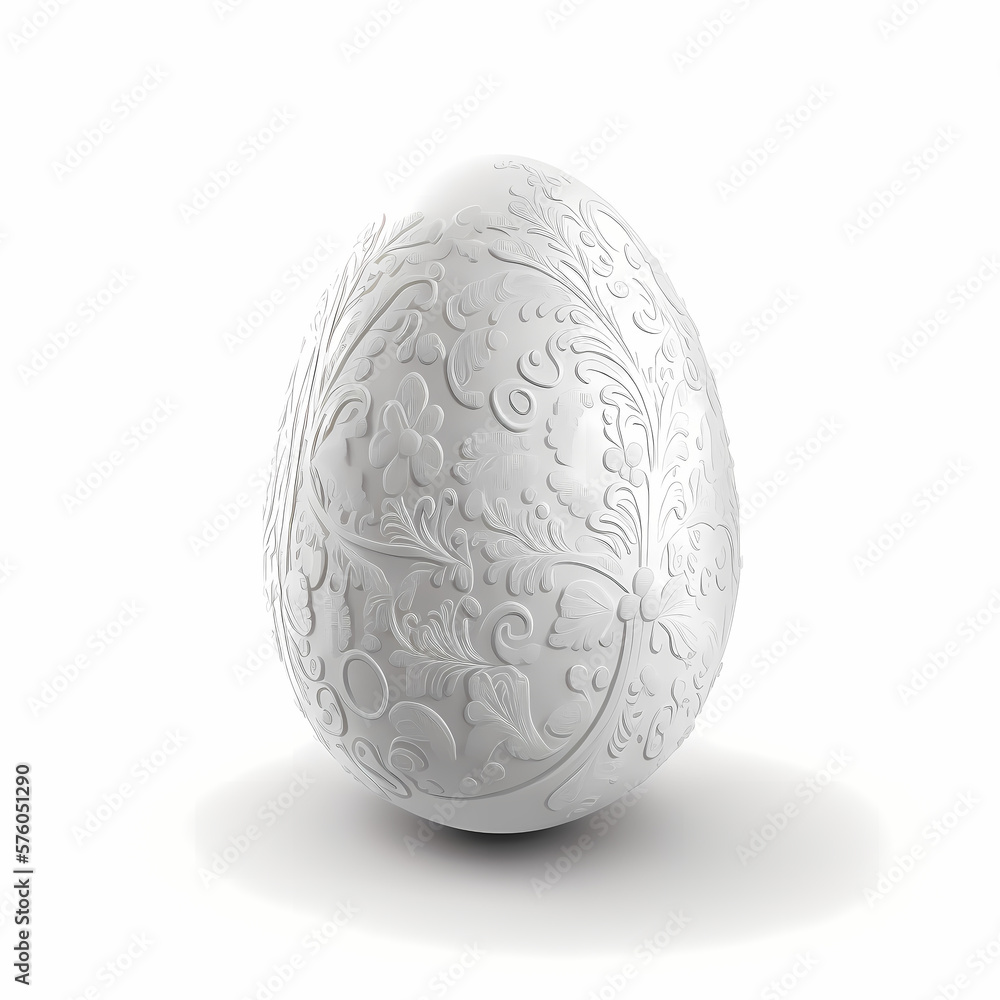 Easter egg isolated on white. Generative AI Easter egg isolated on white. Generative AI