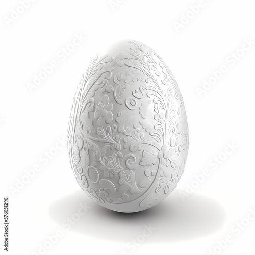 Easter egg isolated on white. Generative AI
