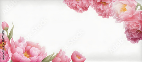 Rose flower banner, generative AI illustration