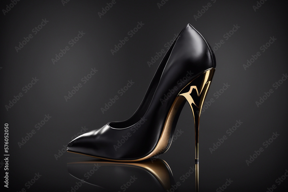 Black female shoes. Generative AI Black female shoes. Generative AI