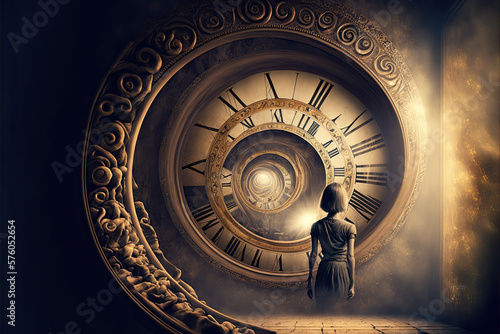 Fotótapéta Past life regression: The practice of using hypnosis or other techniques to access memories of past lives