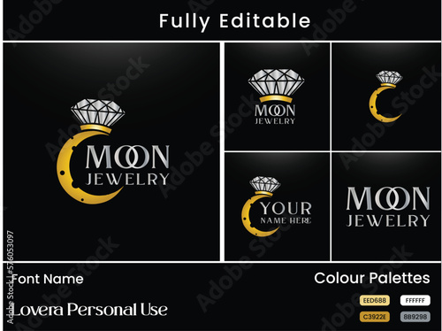 Luxurious jewellery logo tamplate - business logo - branding - identity - illustrator file