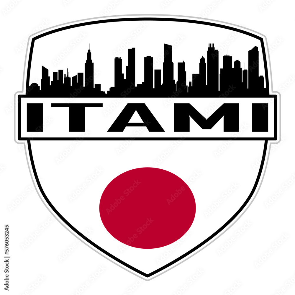 Itami Japan Flag Skyline Silhouette Itami Japan Lover Travel Souvenir ...