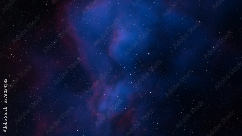 Fototapeta premium red-violet nebula in outer space, horsehead nebula, unusual colorful nebula in a distant galaxy, red nebula 3d render 