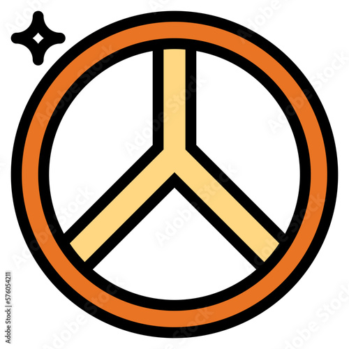 peace filled outline icon style