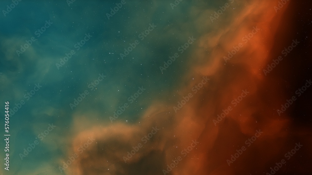 Fototapeta premium Deep space nebula with stars. Bright and vibrant Multicolor Starfield Infinite space outer space background with nebulas and stars. Star clusters, nebula outer space background 3d render 