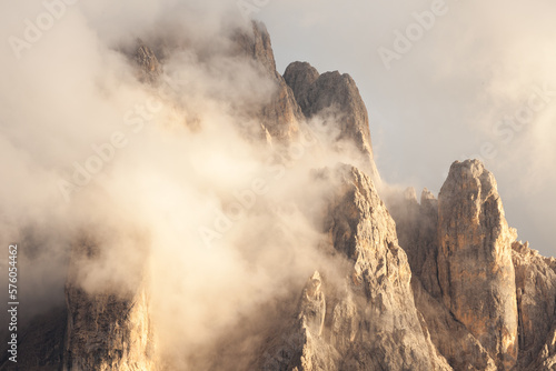 View on the Sella group in a cloudy day - Val Gardena  Dolomites