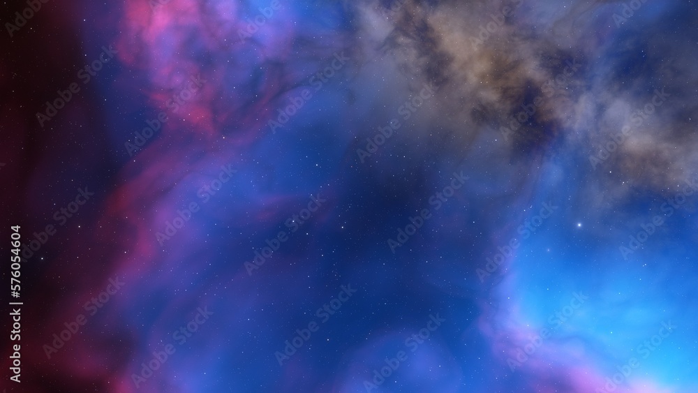 Naklejka premium Night sky - Universe filled with stars, nebula and galaxy 