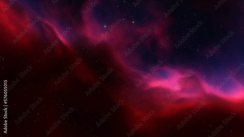 Fototapeta premium bright nebula, nebula in space, majestic red-purple nebula, beautiful space background 3D render 