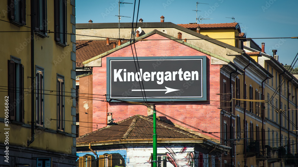 Street Sign to Kindergarten