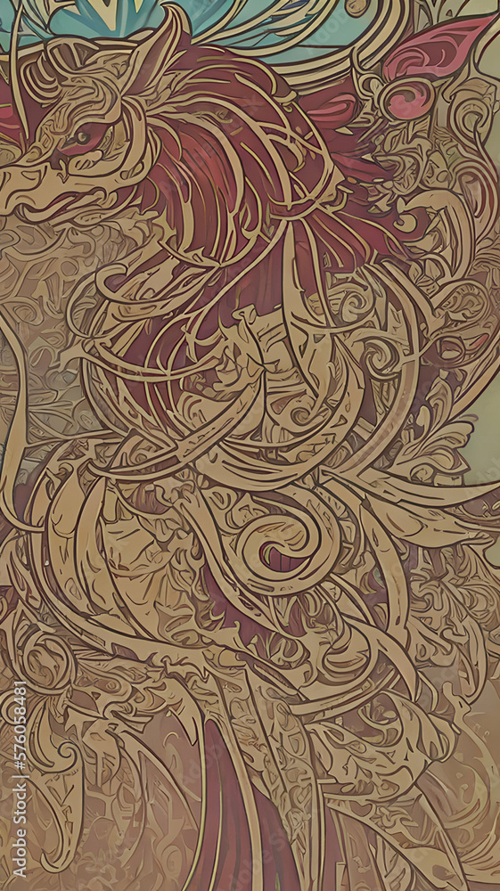 abstract art nouveau decoration illustration for cards or banner designs, generative ai abstract art nouveau decoration illustration for cards or banner designs, generative ai