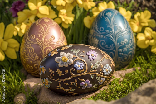 Easter Joy: An Array of Colorful Chocolate Eggs, ai generative