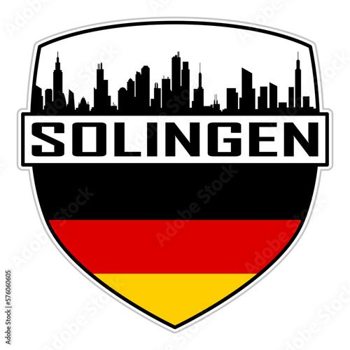Solingen Germany Flag Skyline Silhouette Solingen Germany Lover Travel Souvenir Sticker Vector Illustration SVG EPS AI
