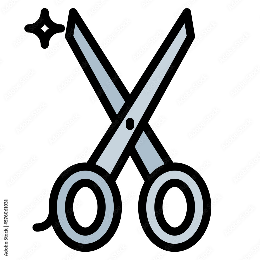 scissors filled outline icon style scissors filled outline icon style