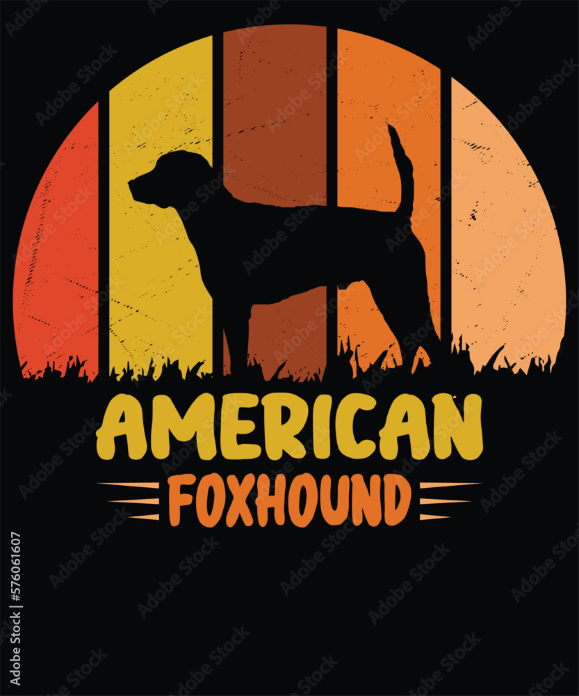 American Foxhound Vintage T-Shirt Design 